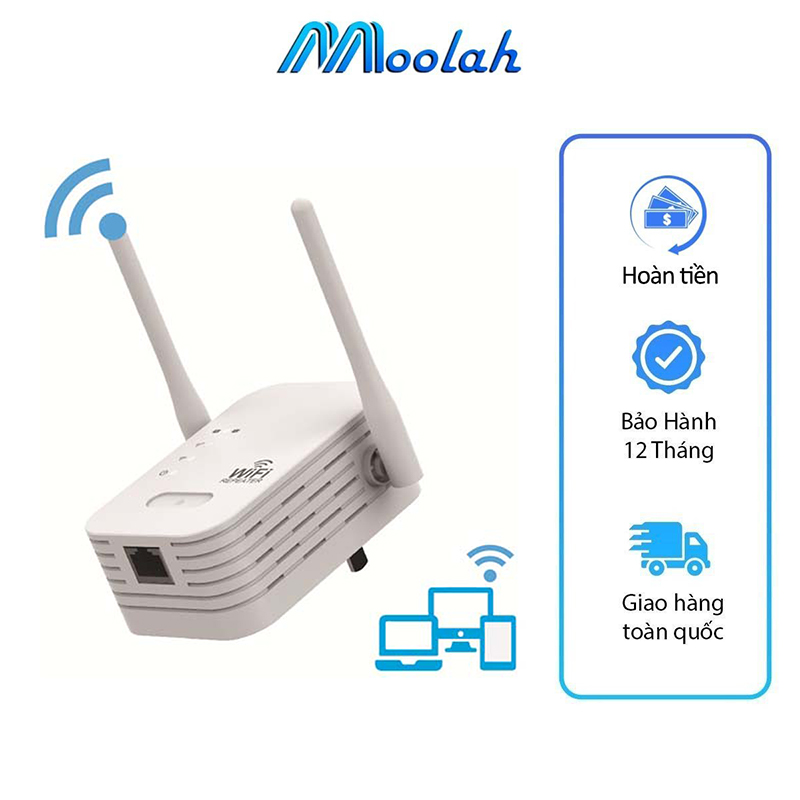 Kích Sóng Wifi 4 Râu Ăng Ten Phát Xuyên Tường Chuẩn N Tốc Độ 300mbps Màu Trắng Bộ Kích Sóng Wifi Thu Phát Mở Rộng Khuếch Đại Sóng Wifi USB Wifi Kiêm Router Wifi Băng Tần Rộng - ML032