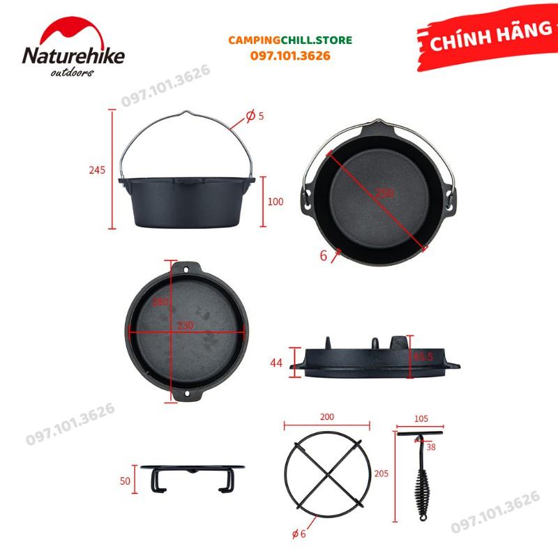 NỒI GANG KẾT HỢP CHẢO DÙNG DÃ NGOẠI, CẮM TRẠI NATUREHIKE NH20CJ011