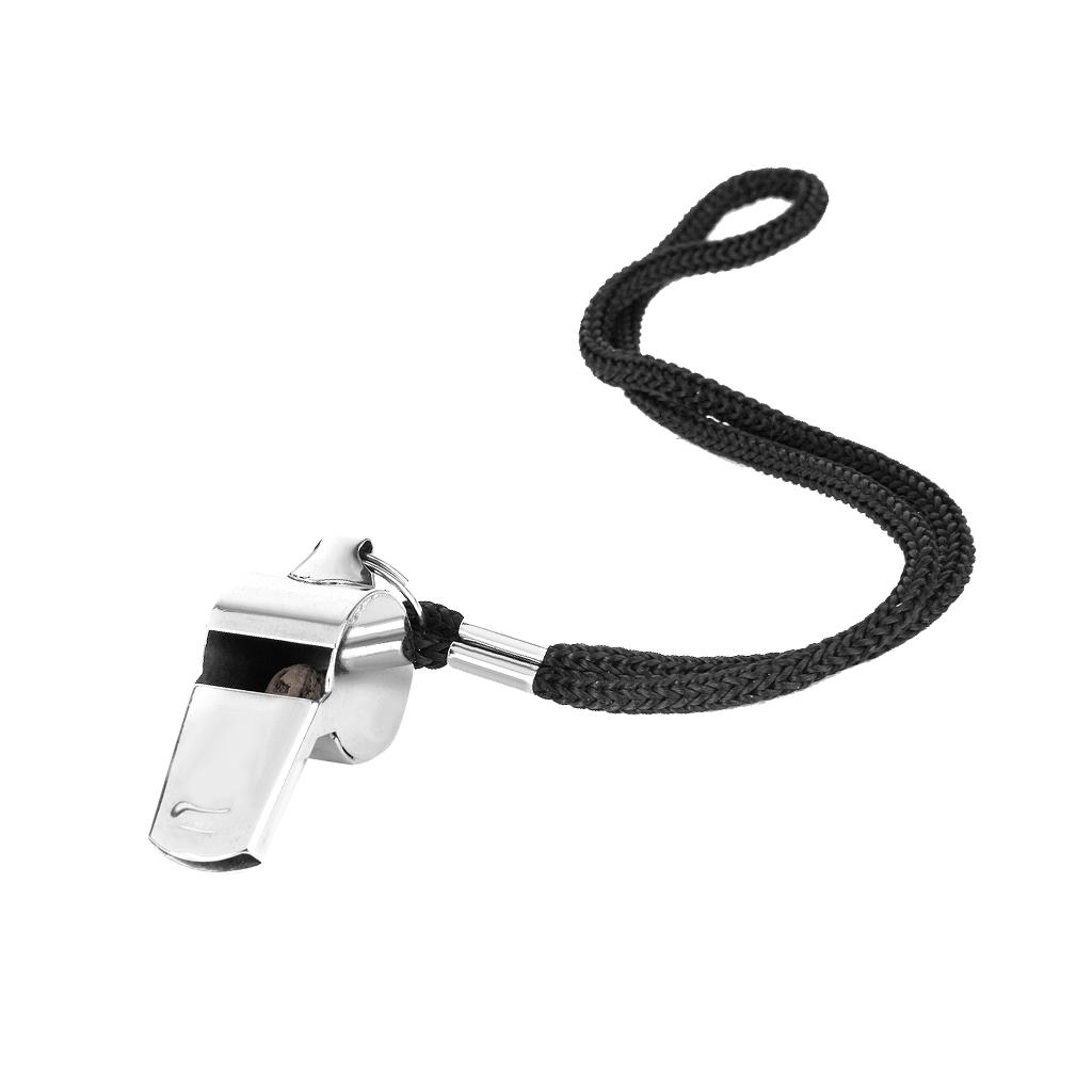 Metal Referee Whistle with Lanyard Sports School Football Rugby