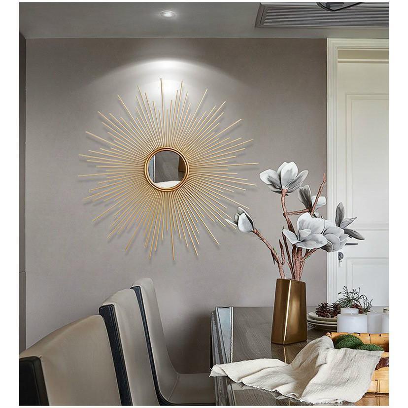 Tranh Sắt Treo Tường Nghệ Thuật, Gương Decor Trang Trí Phong Cách Mới 100cm