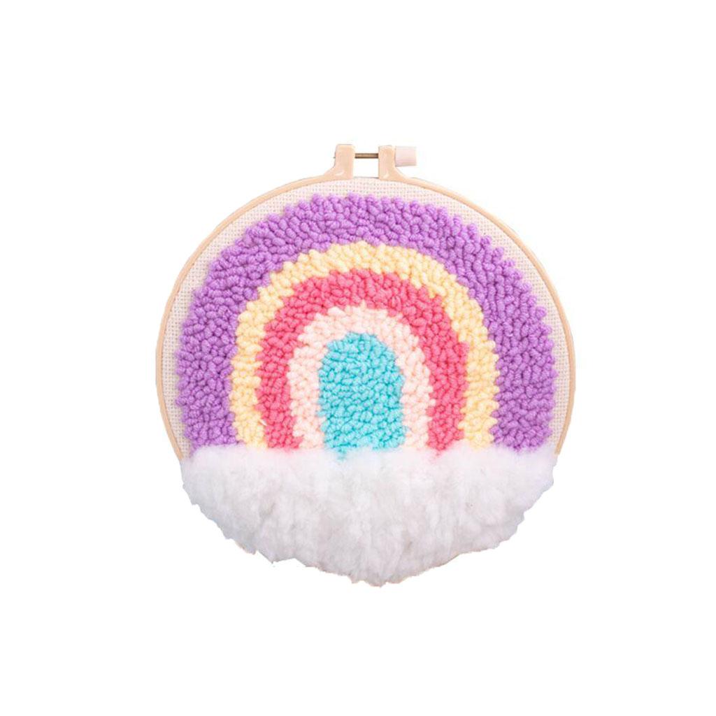 Wool Punch  Kit, Beginner's Handcrafted Wool Punch  Embroidery Knitting With 20cm Hoop