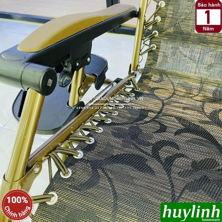 Ghế xếp gấp thư giãn Sumika 639 - Rộng 73cm - Tải trọng 200kg - Tặng khay để ly - Hàng chính hãng