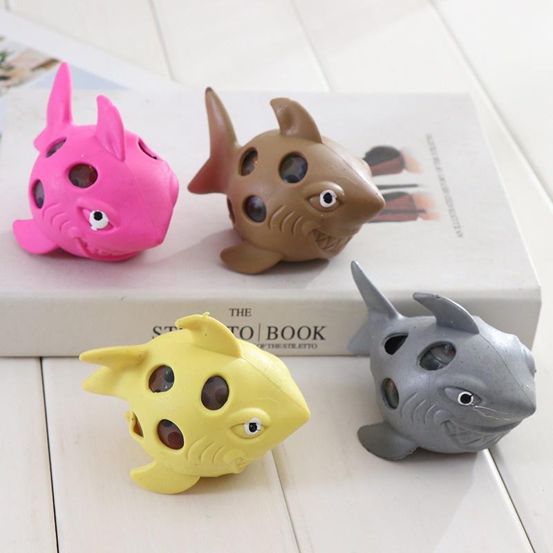 Cá mập squishy bóp ra hạt nở đồ chơi giải trí xả stress đàn hồi mềm mịn