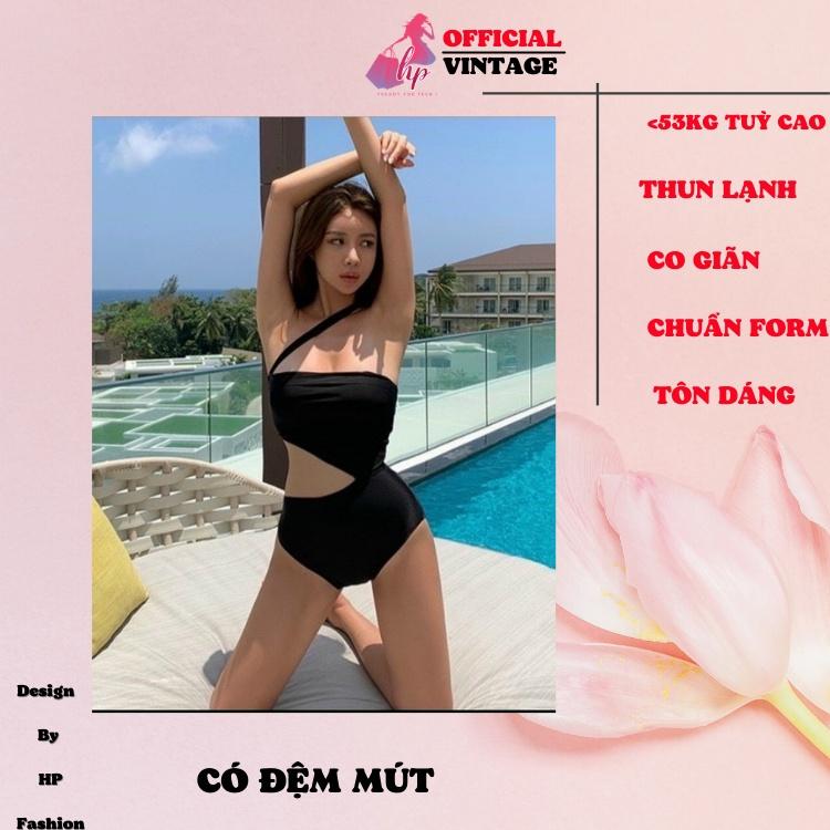 Bộ đồ bơi đi biển khoét eo ôm body 1 dây thun lạnh chuyên dụng có đệm mút VD325