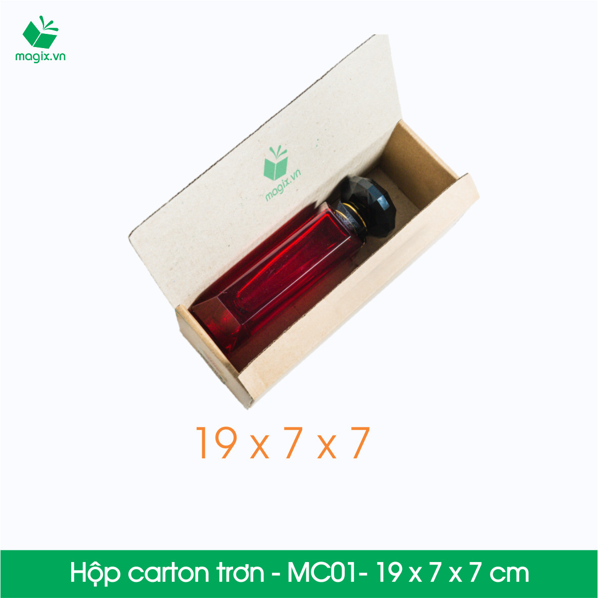 MC01 - 19x7x7 cm - 100 Thùng hộp carton trơn đóng hàng