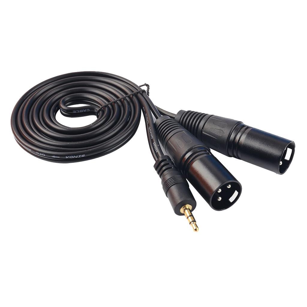 3.5mm  1/8" Stereo male to Dual XLR Male Adapter Cable 1.5m