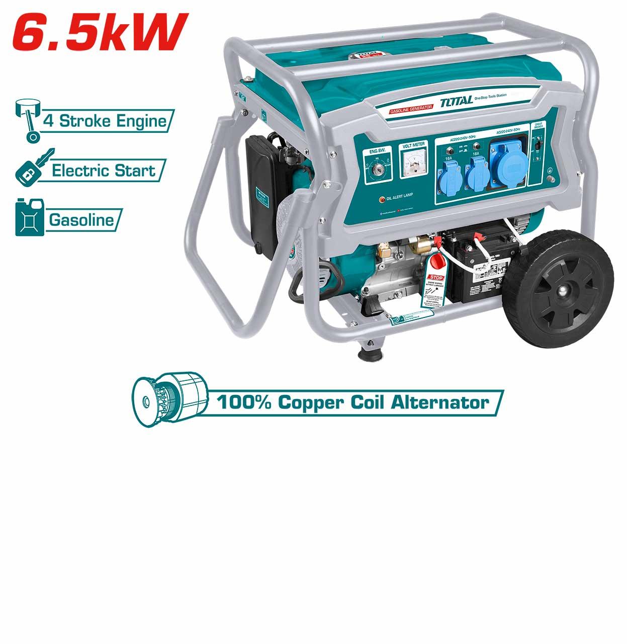 MÁY PHÁT ĐIỆN DÙNG XĂNG BH 12 THÁNG TOTAL TP165006 - HÀNG CHÍNH HÃNG