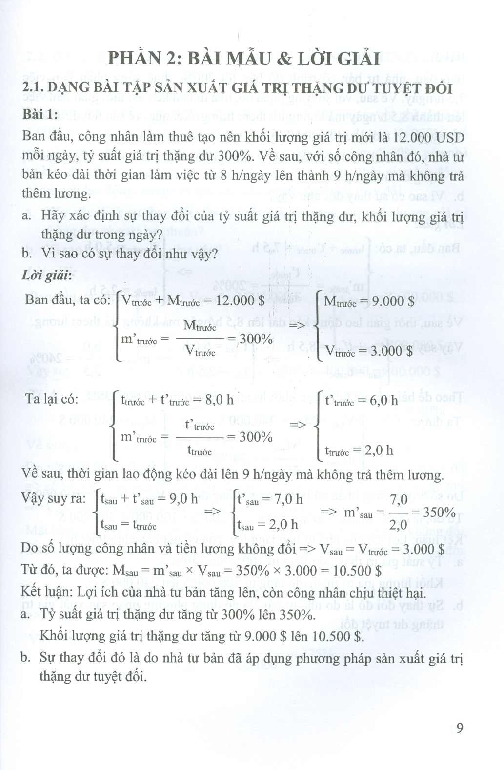 99 Bài Tập Học Thuyết Giá Trị Thặng Dư