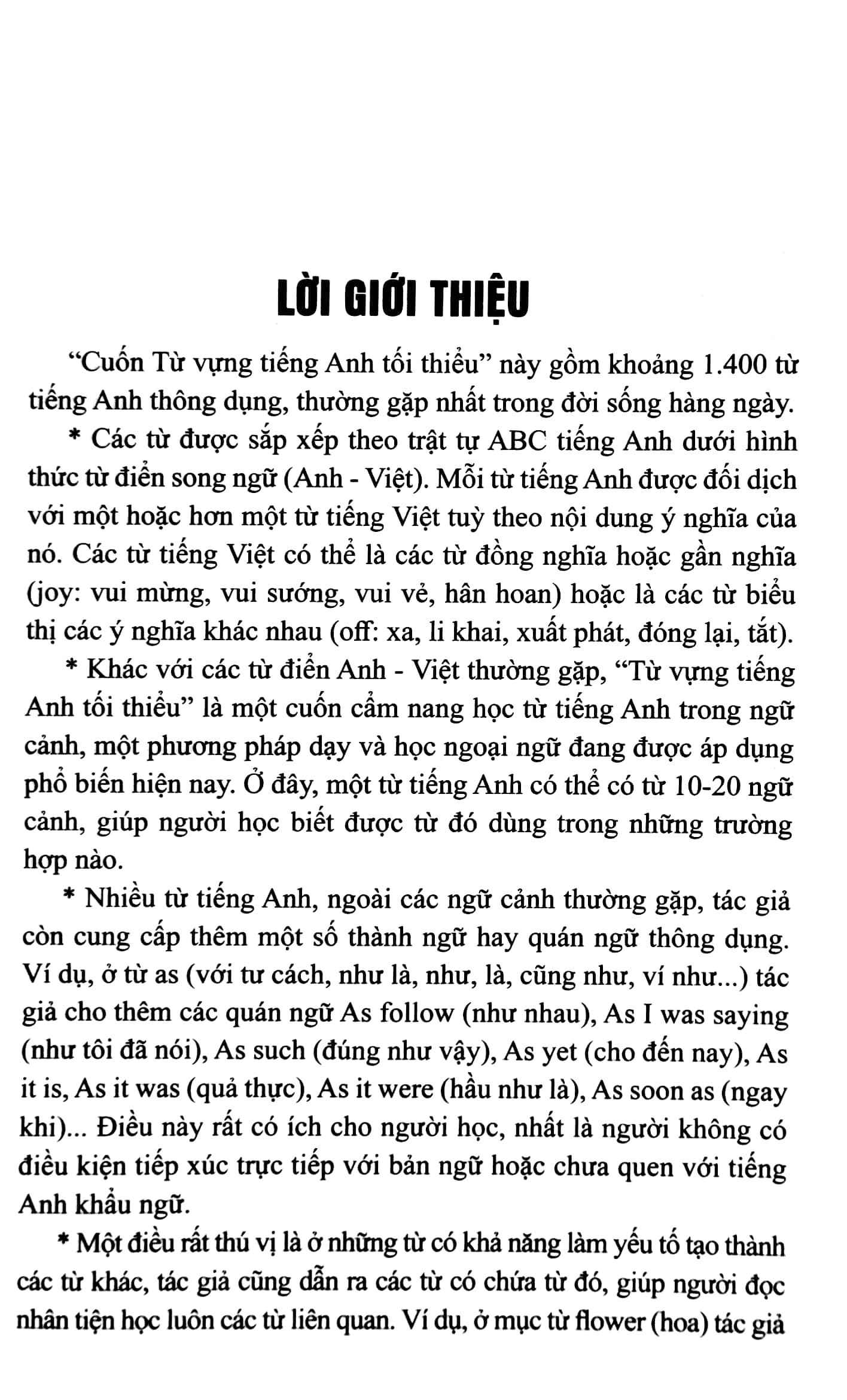 Những Từ Vựng Tiếng Anh Tối Thiểu