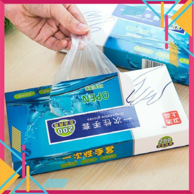HỘP 200 GĂNG TAY NILONG LÀM BẾPGĂNG TAY NILONG NHÀ BẾP TRONG SUỐT DÙNG 1 LẦN TỰ HUỶ SINH HỌC TIỆN DỤNG