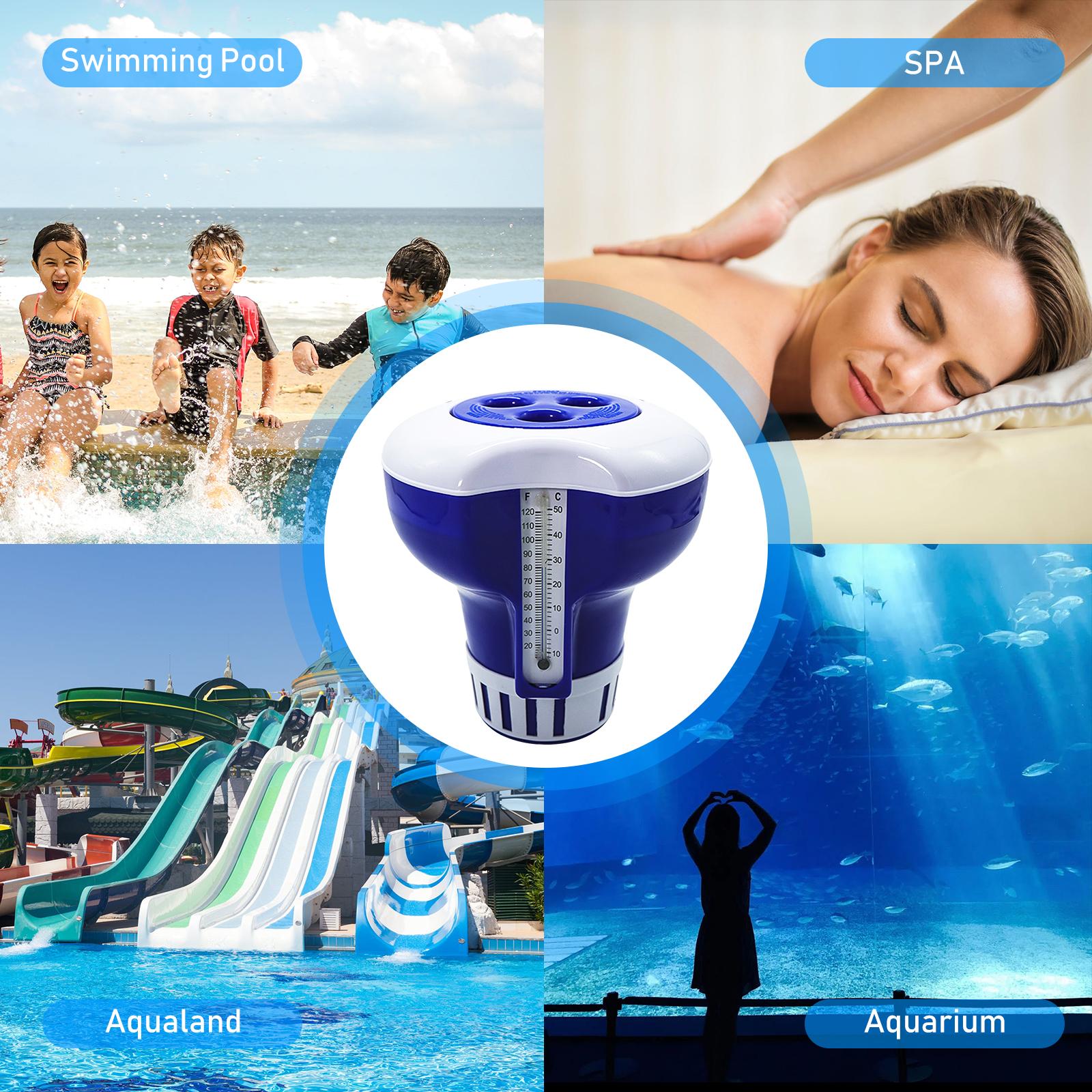 Máy Phân Phối Hóa Chất Clo Cho Hồ Bơi 7 Inch Với Nhiệt Kế