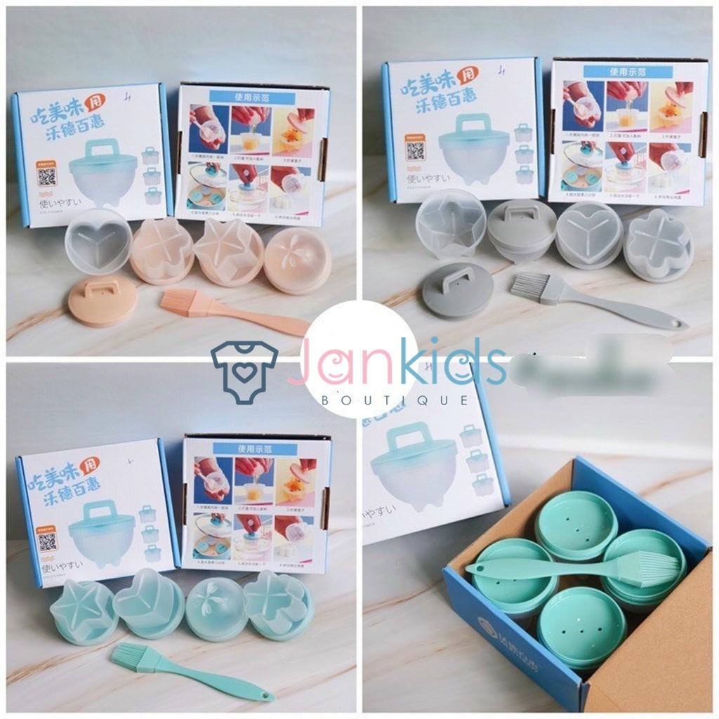 Set khuôn hấp trứng, làm bánh ăn dặm cho bé