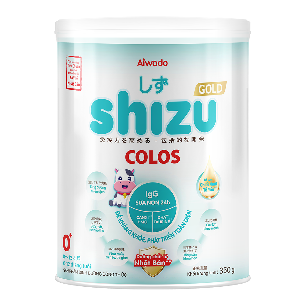 Sữa bột Aiwado Shizu Colos Gold 0+ 350g (0 - 12 tháng)