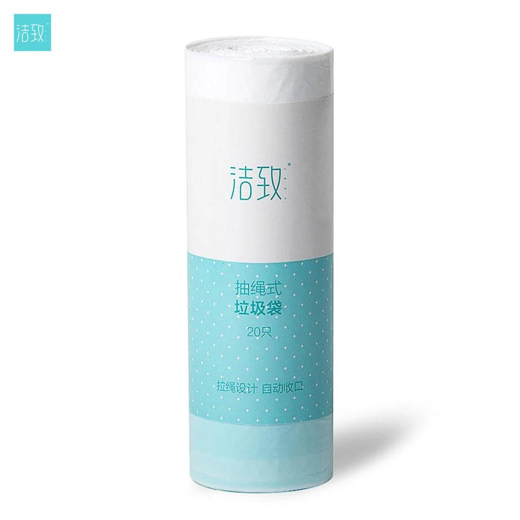Set 20 Túi/Cuộn Đựng Rác Xiaomi Jiezhi Bằng Nhựa Dày Thiết Kế Có Dây Rút Sử Dụng Tiện Lợi Trong Nhà