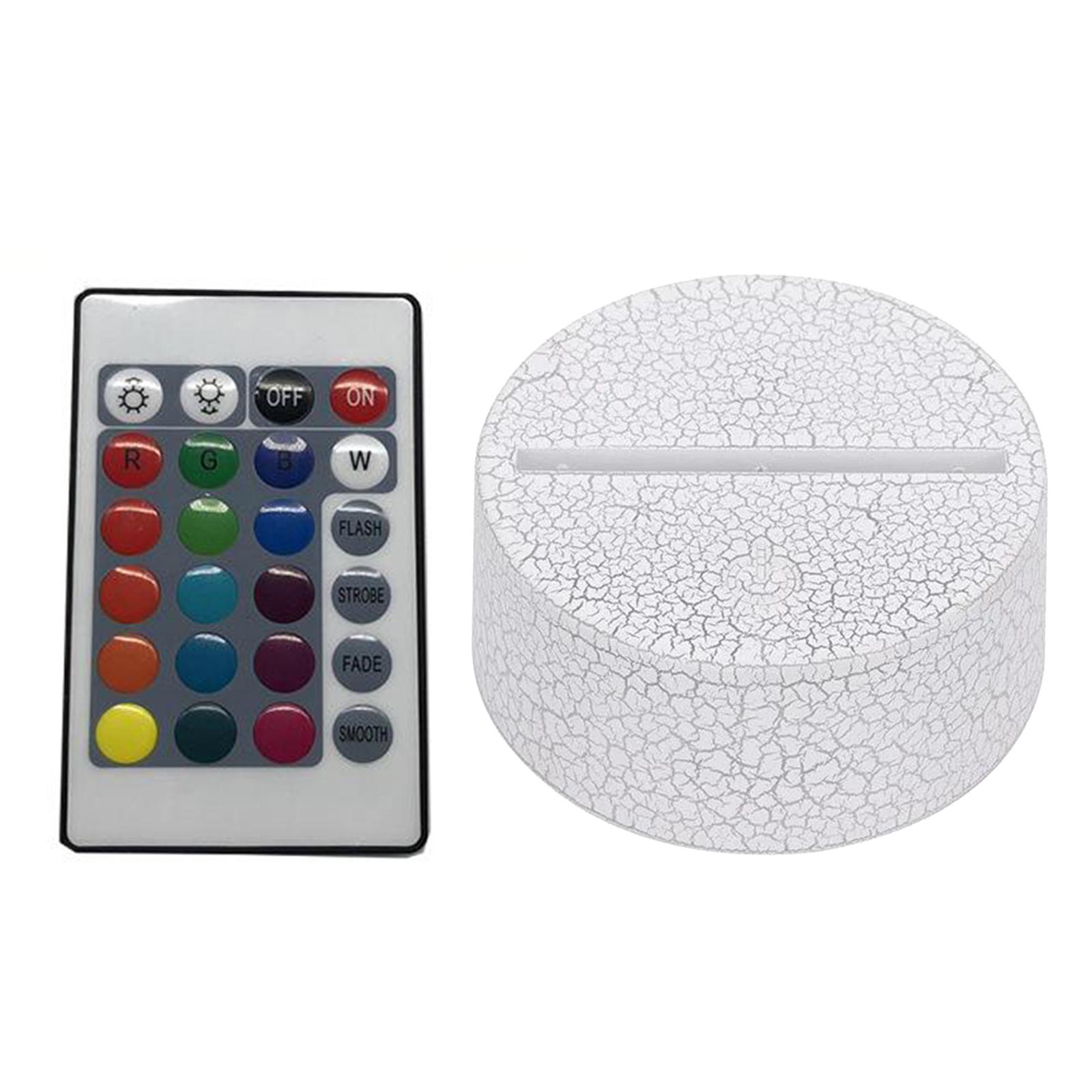 Premium 3D Night LED Light Replacement Base with Remote Control, USB Cable Adjustable 7 Colors Color Changing Lamp Decorative Lights Holder