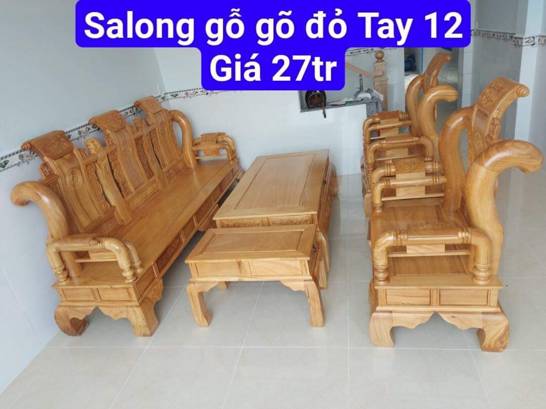 Bộ ghế salon gỗ gõ đỏ mẫu Tần Thủy Hoàng tay 12 (FREESHIP 50 KM )