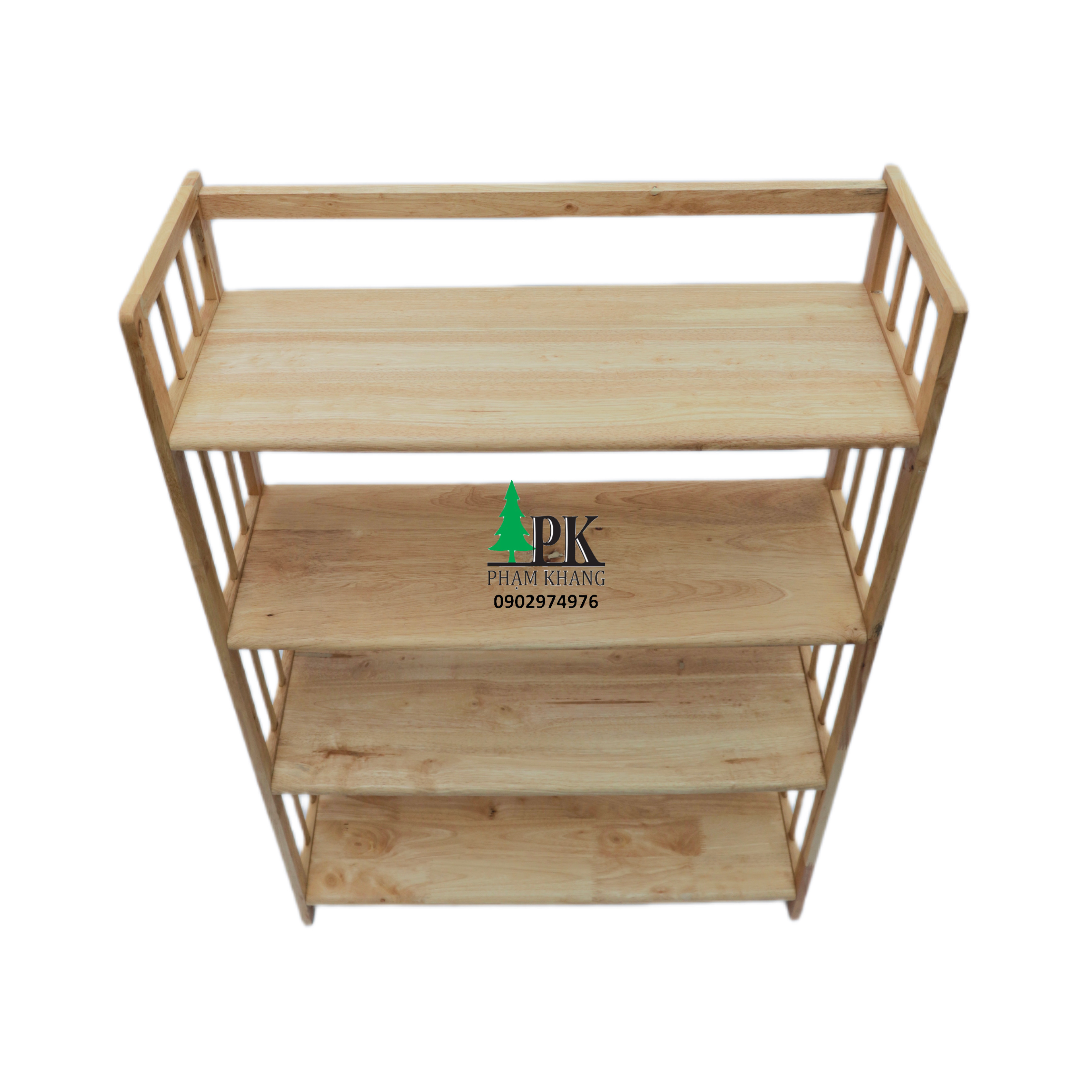Kệ sách 4 tầng Start Decor - Gỗ cao su tự nhiên - Nhiều kích thước rộng từ 38 cm/ 50 cm/ 64 cm/ 80 cm/ 90 cm/ 100 cm/ 120 cm - Màu Gỗ Tự Nhiên/ Vàng Cherry
