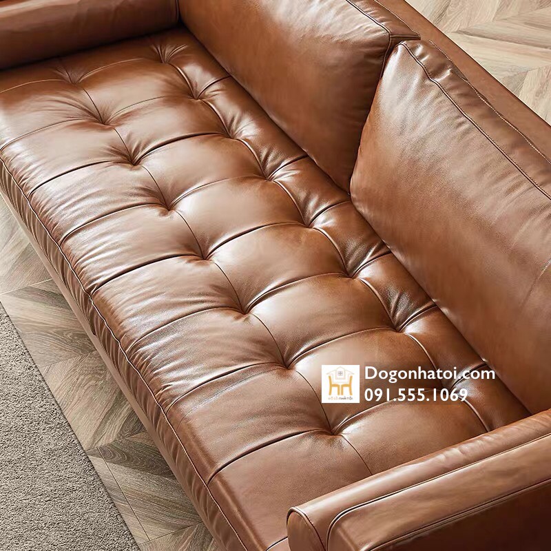 Sofa Da Cao Cấp Nhập Khẩu Phòng Khách Đẹp SF401 - Đồ Gỗ Nhà Tôi