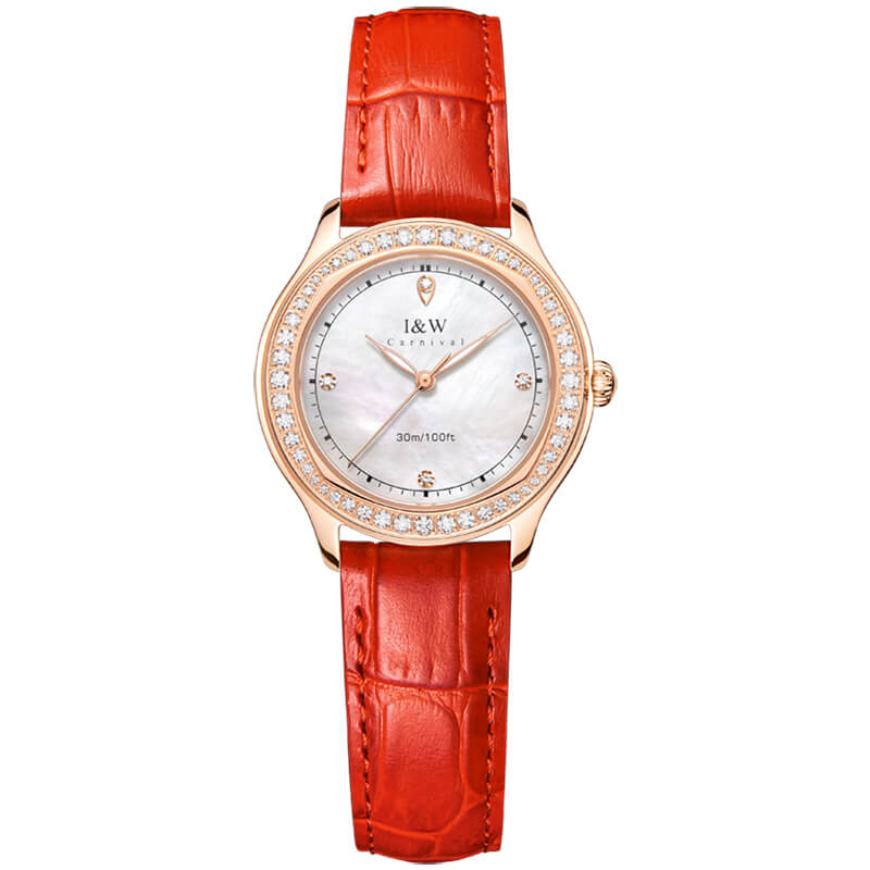 Đồng hồ nữ chính hãng IW CARNIVAL IW593L-1 Kính sapphire ,chống xước ,Chống nước 30m ,Bảo hành 24 tháng,Máy điện tử,dây da cao cấp, thiết kế đơn giản dễ đeo