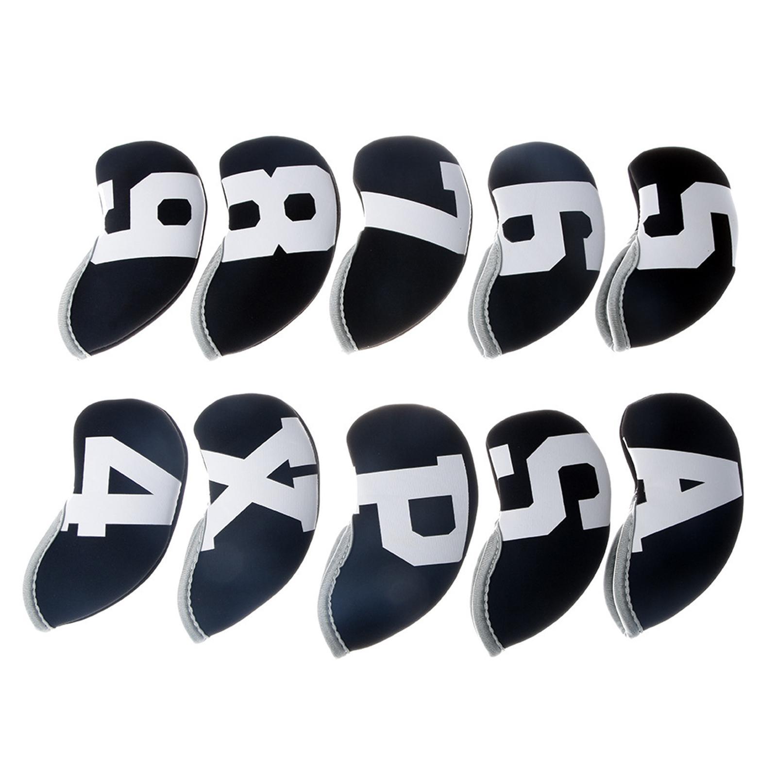 10x Neoprene Golf Iron Headcovers Anti Scratch Wedges Covers with Number Tag