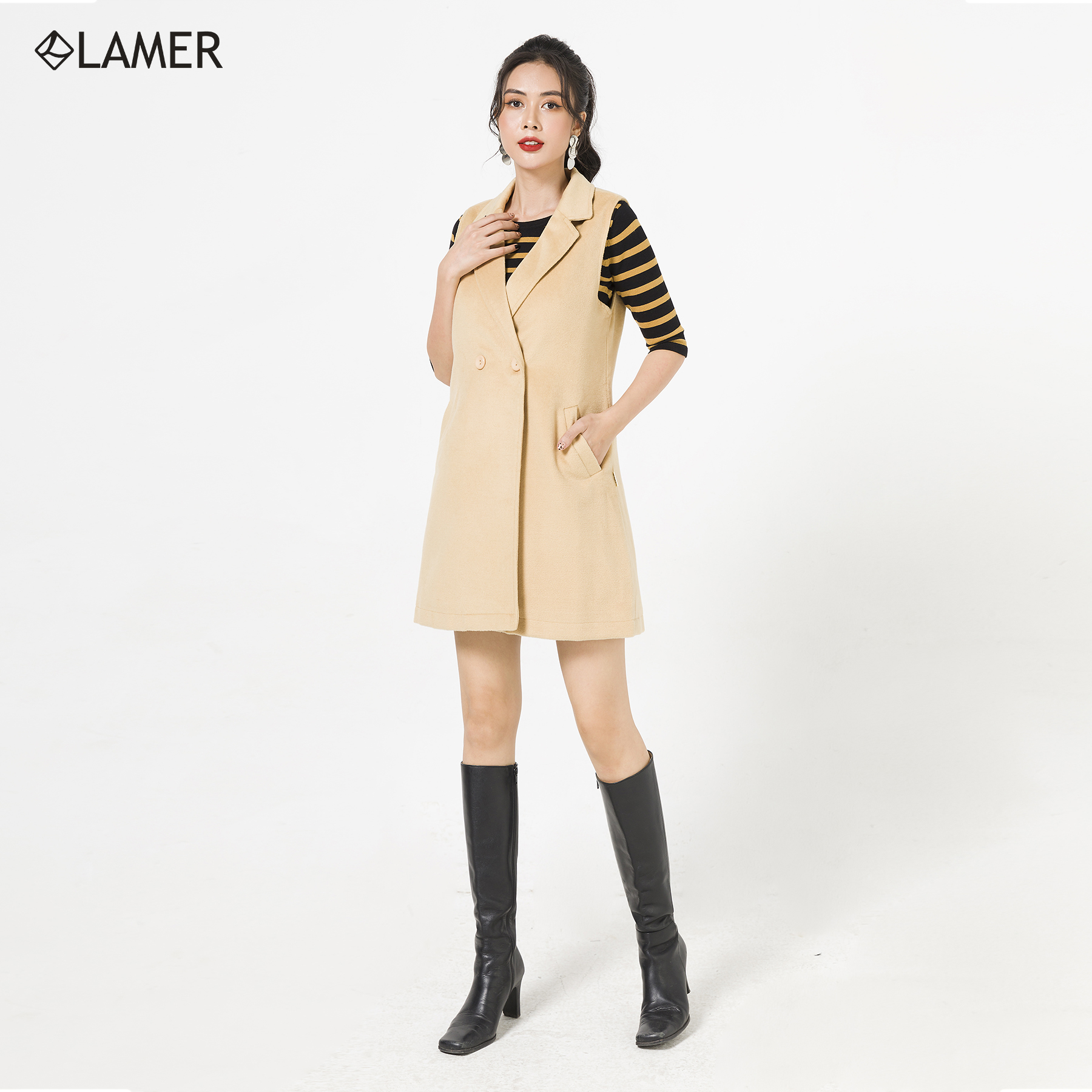 Áo gile dạ suông LAMER L65G20T006