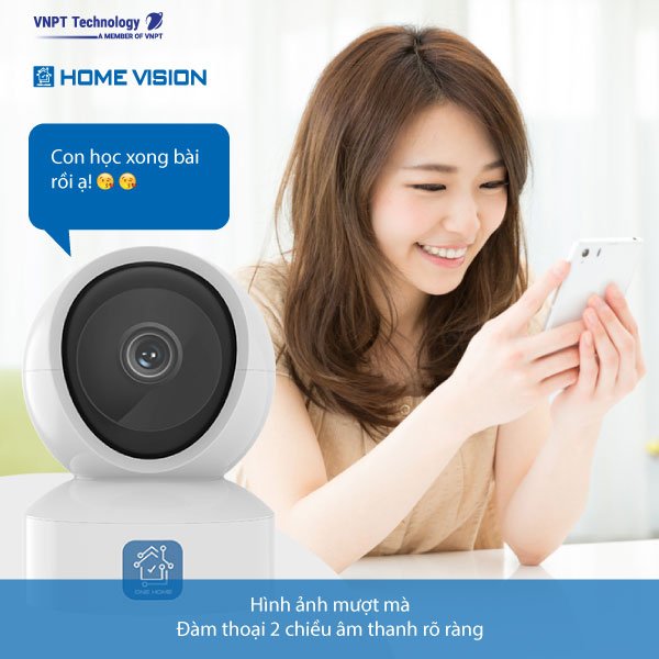 Camera IP Wifi VNPT Technology ONE HOME HVIP01 xoay 360 quan sát rõ ngày và đêm kèm thẻ nhớ hàng Việt Nam