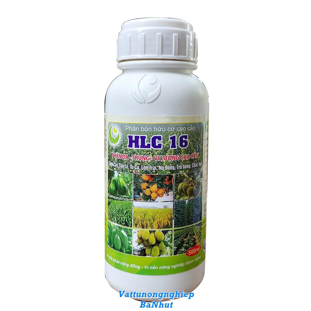 Phân Bón Hữu Cơ Cao Cấp HLC 16 Chai 500ml Ra Rễ Cực Mạnh, Xanh Bền, Siêu Lớn Trái