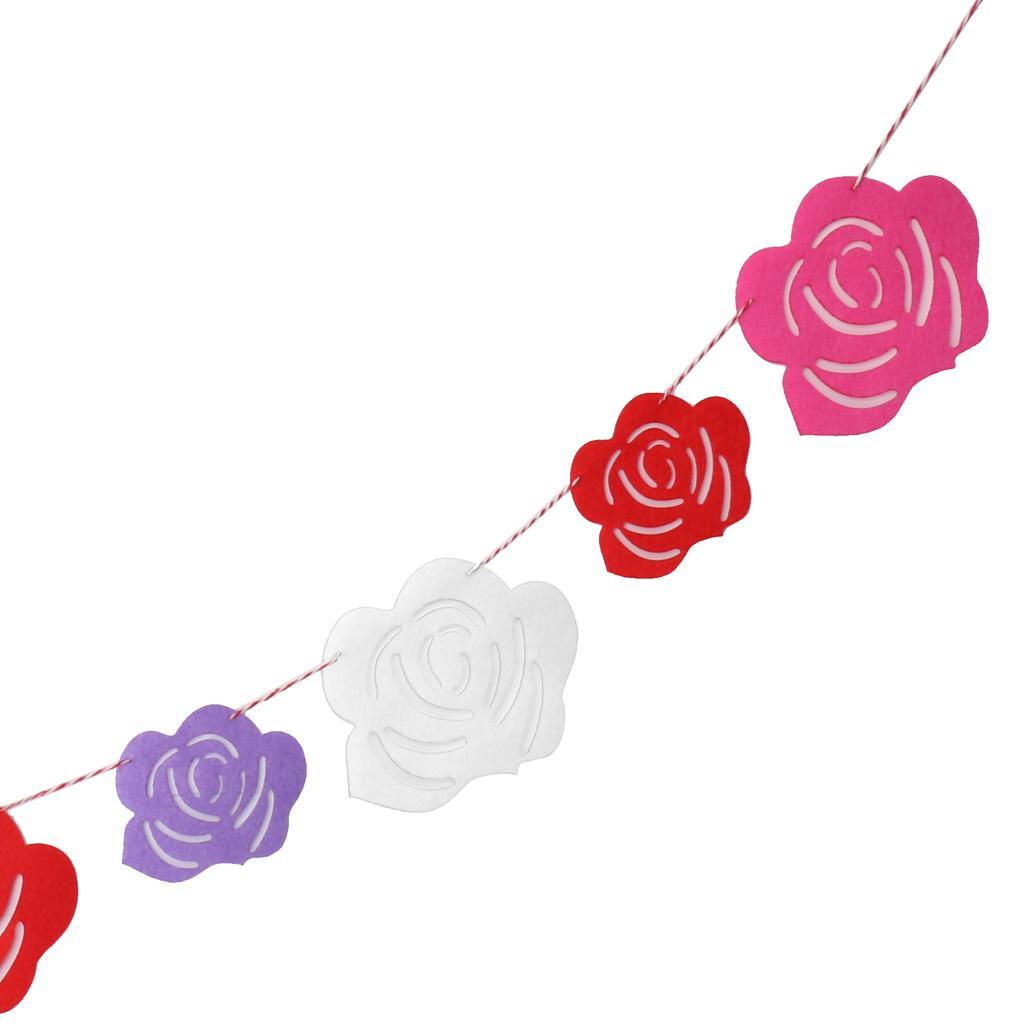 Romantic Rose Flower Banner Wedding Engagement Party Room Hanging Decor