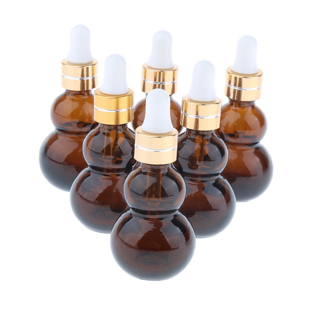 12 Pcs Amber Empty Refillable Glass Dropper Bottles For Essential Oil Makeup
