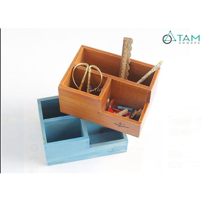 Hộp gỗ để bàn cắm bút số 05