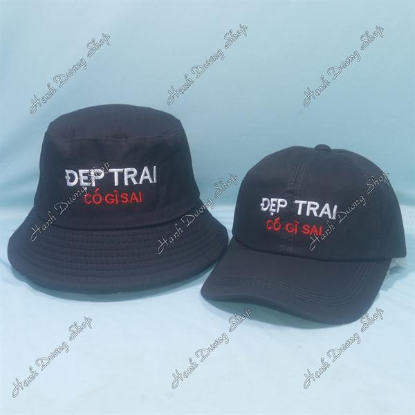 Set Nón Cặp Bucket &amp; Cap Đẹp Trai Có Gì Sai (DTC01);(KTD01) - Combo Đẹp Trai Có Gì Sai
