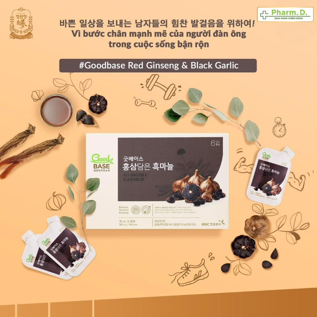 Nước Hồng Sâm Hàn Quốc Goodbase Vị Tỏi Đen Hỗ Trợ Sức Khỏe KGC Cheong Kwan Jang