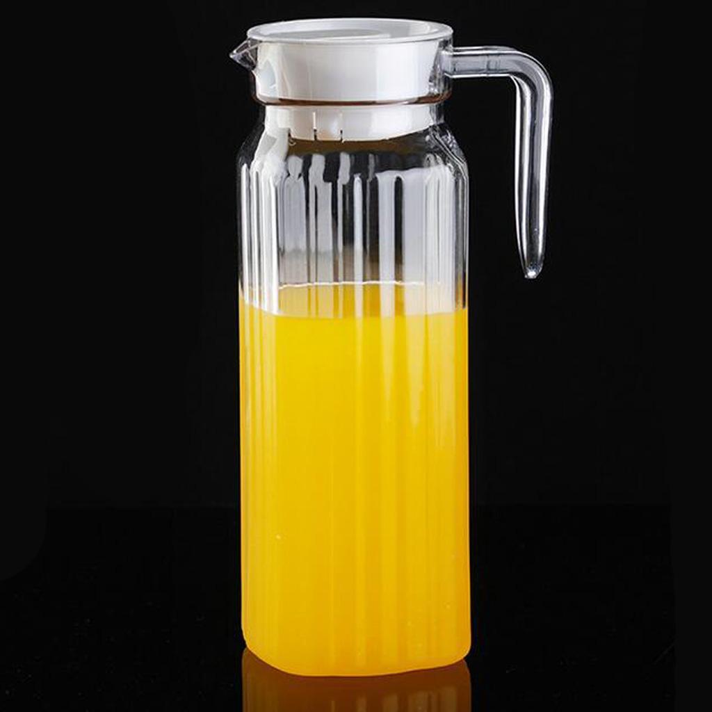 Pack of 10, Acrylic Clear Water Pitcher Juice Coffee Beverage Jars for Bar