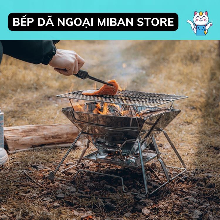 Bếp Nướng Dã Ngoại , Phượt , Cắm Trại, Nướng cả Than và Củi MiBanStore Gập Gọn