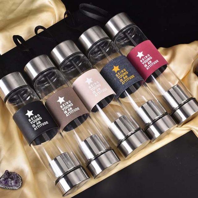 Bình thủy tinh pha trà có lọc trà 450ml