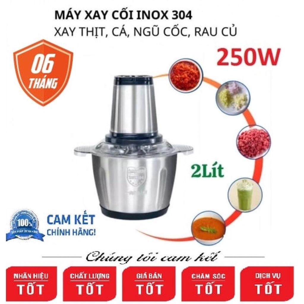 ( BẢO HÀNH 1 ĐỔI 1 ) Máy xay thịt, máy xay đa năng, công suất lớn 250W, cối xay inox304, 4 lưỡi dao sắc bén