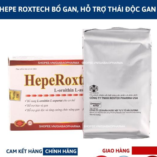 Cốm bổ gan HepeRoxtech L-ornithine L-aspartat hỗ trợ giảm xơ gan, men gan- Hộp 10 gói