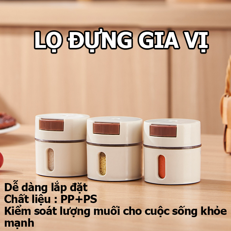 Lọ đựng gia vị có nam châm hút  từ treo tường kiểm soát định lượng muối-  K1615