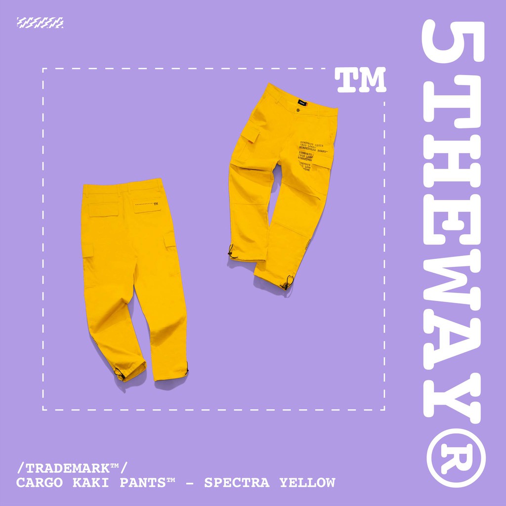 5THEWAY /trademark/ CARGO PANTS in YELLOW aka Quần Túi Hộp Vàng