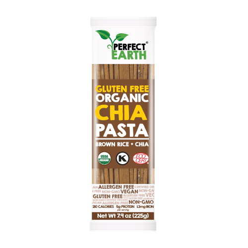 Bún Gạo Lứt Nâu Và Hạt Chia Hữu Cơ (225g) - Perfect Earth Organic Chia Pasta - Brown Rice + Chia (225g)