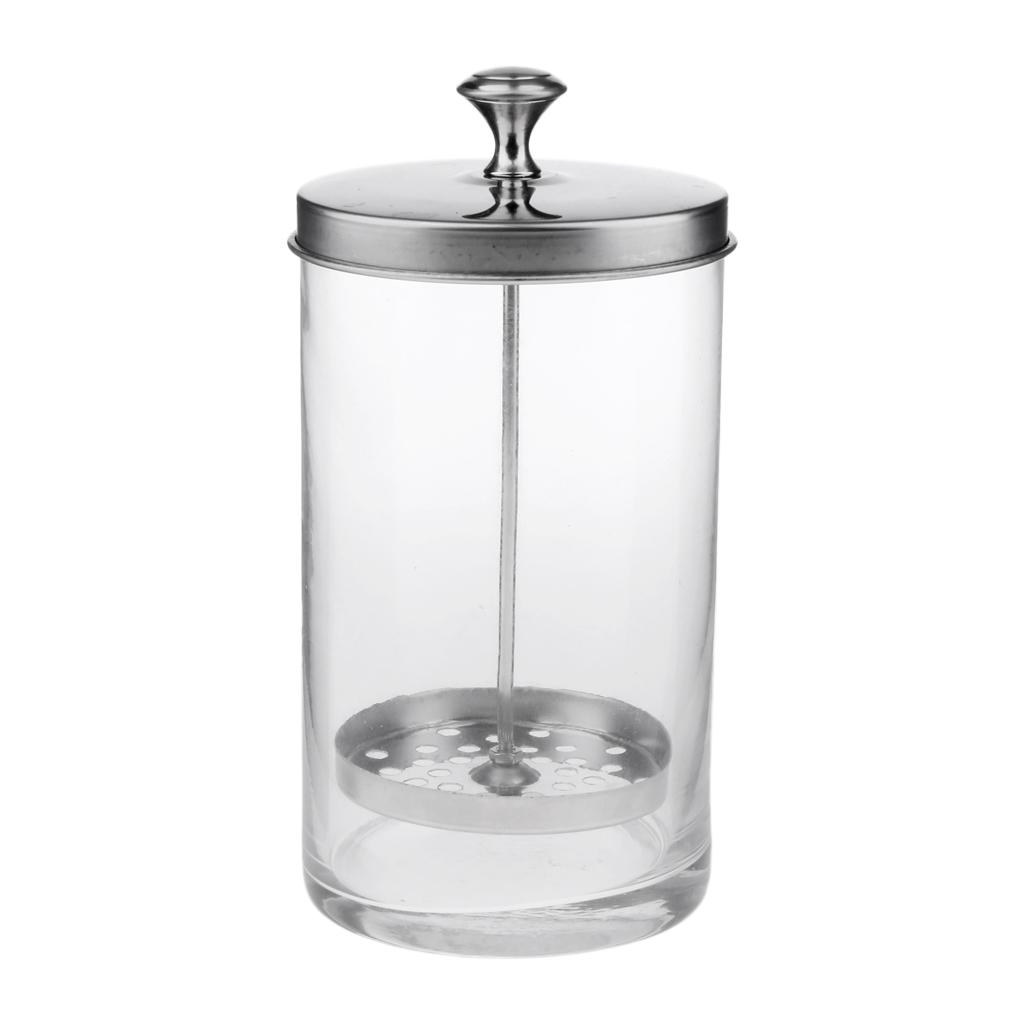 3Pcs Clear Sanitizer Disinfectant Glass Jar for Hair Styling Barber Shop S