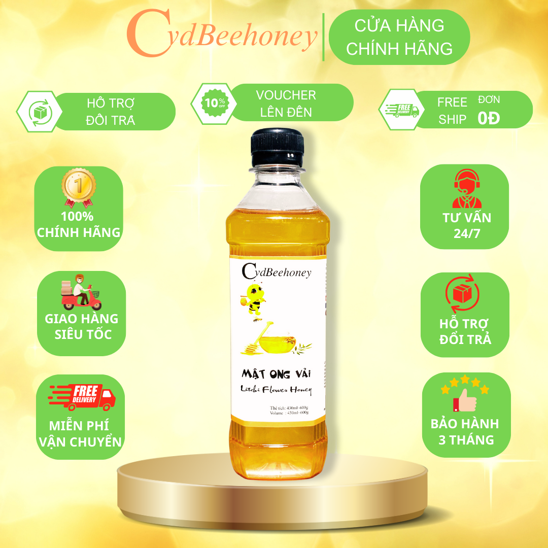 Mật ong hoa vải 430ml Cvdbeehoney