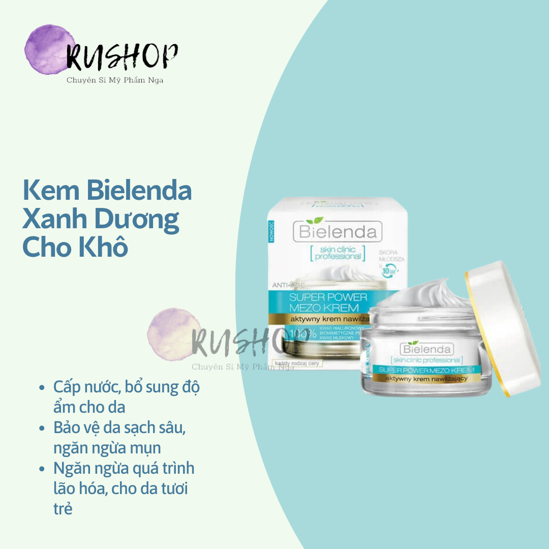 Kem Bielenda xanh dương cho khô, mất nước, nhạy cảm