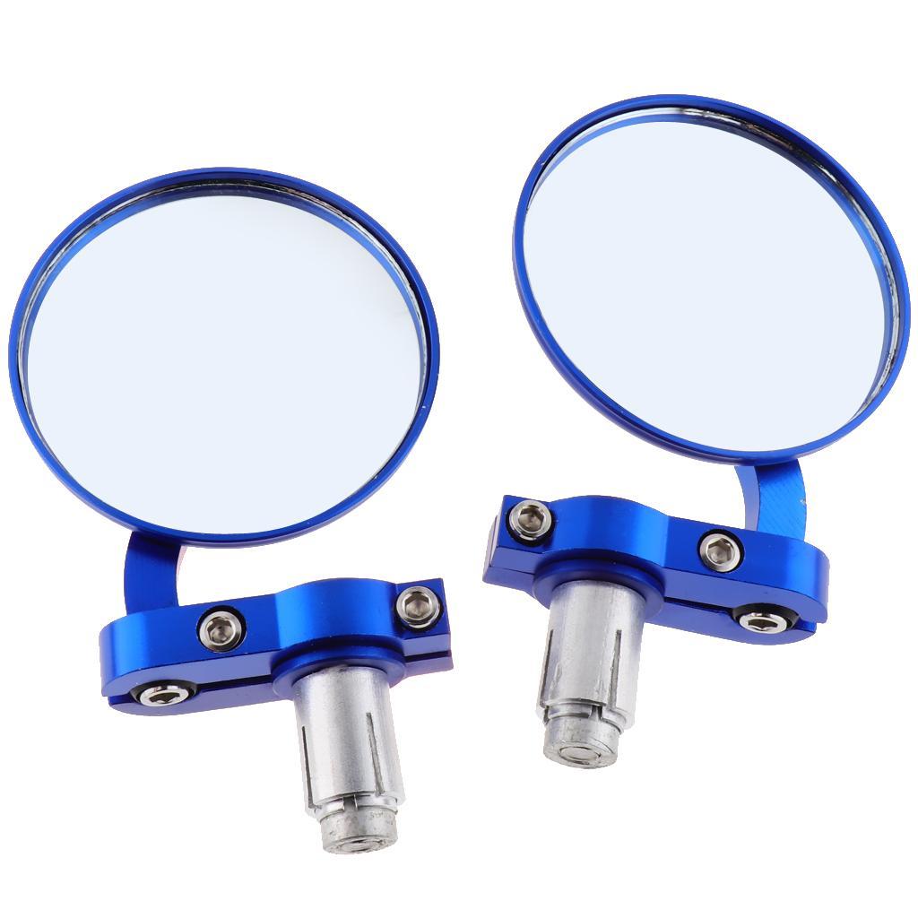 2Pcs 3inch Motorcycle Round Rearview Mirrors for Motorbike Scooter