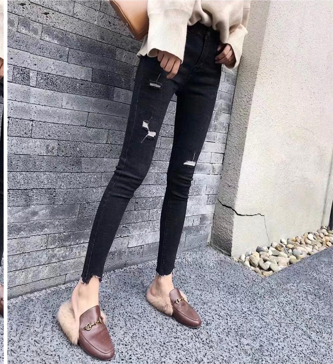 [ SIZE ĐẠI 60kg~90kg] Quần jean dài đen rách kiểu big size co dãn mạnh 2568