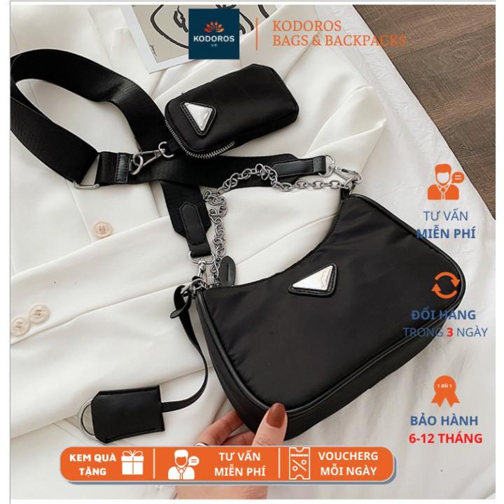 Set 02 túi xách nữ đẹp, túi xách thời trang nữ tặng kèm túi nhỏ vải chống nước KDR-TDC374