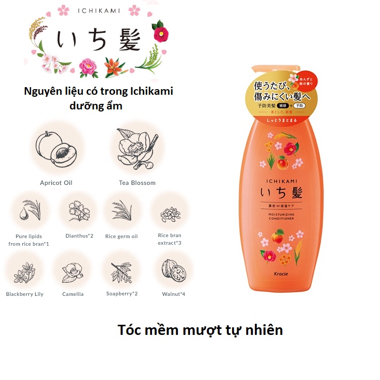 Dầu Xả Nhật Bản Ichikami Dưỡng Ẩm Cho Tóc 480ml