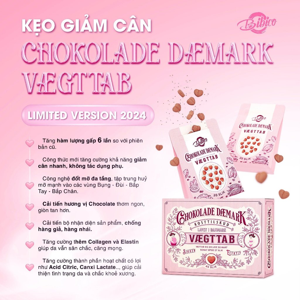 Kẹo socola Đan Mạch Chokolade Vaegttab mẫu mới nhất