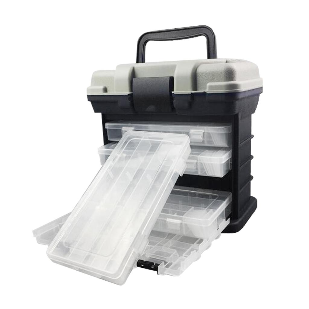 4 Layers Handheld Fishing Case High Strength Plastic Tackle Box Lures Case