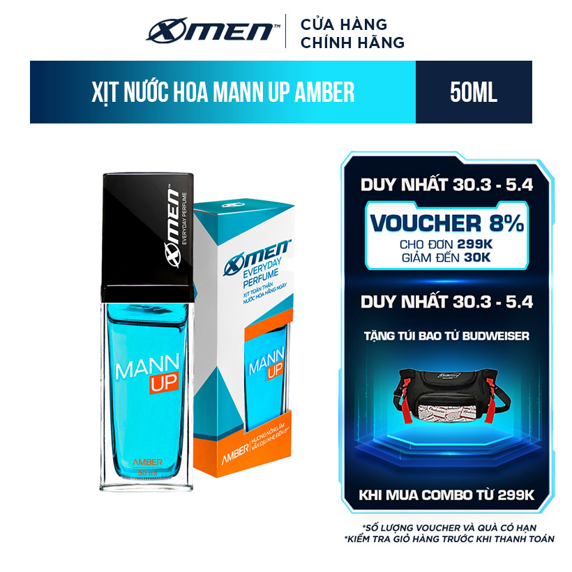 Xịt nước hoa toàn thân X-Men Everyday Perfume Mann Up Amber 50ml